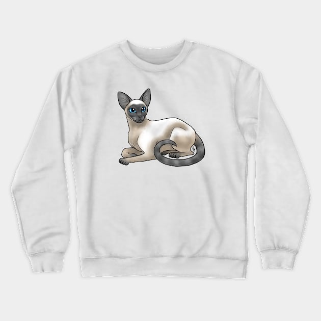 Cat - Siamese - Blue Point Crewneck Sweatshirt by Jen's Dogs Custom Gifts and Designs